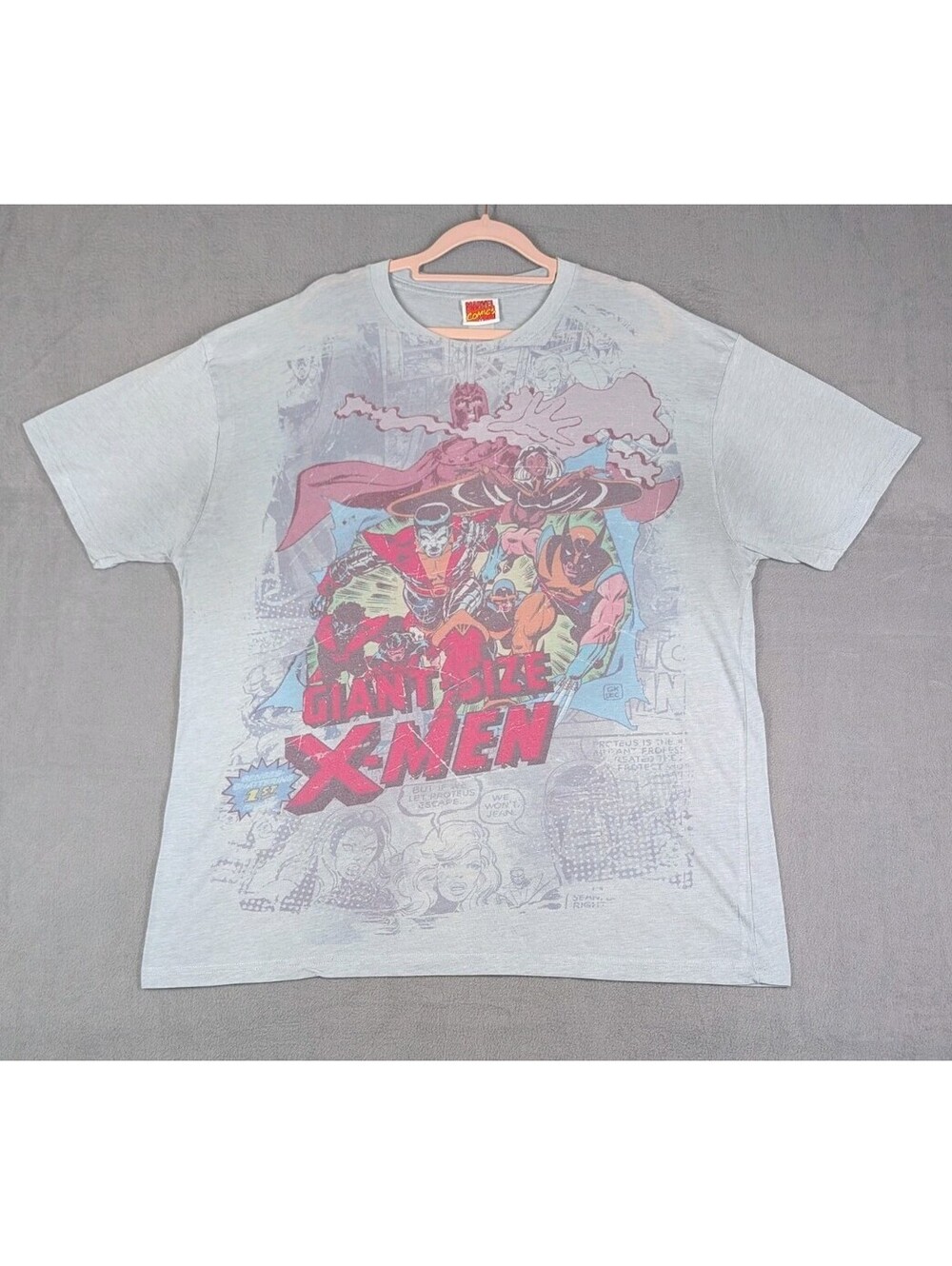 Marvel Comics Mens XL Y2K Giant Size X Men Gray Graphic T Shirt Superhero 2009